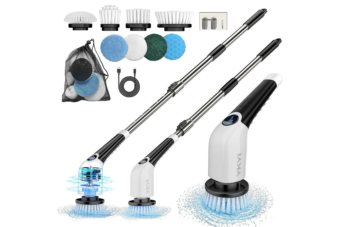 Cordless electric scrubber for kitchen surfaces